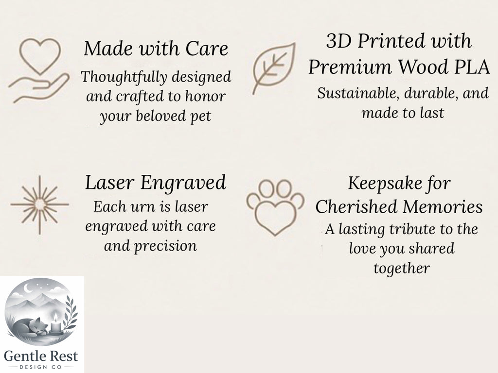 Heritage Collection Memorial Urn - Custom Engraved Memorial Urns for Pets